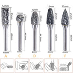 Tungsten Carbide Rotary Burrs 6Mm Shank Double Cut Die Grinder Bits for Metal Grinding Deburring Carving