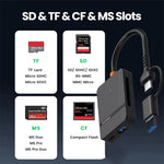 USB C 8-In-1 Card Reader Multi-Functional Card Reader Support SD/TF/CF/MS Card Read 5Gbps Write Read U Disk Flash Card Adapter