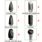 Tungsten Carbide Rotary Burrs 6Mm Shank Double Cut Die Grinder Bits for Metal Grinding Deburring Carving